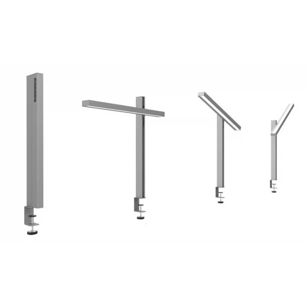 Unilux Skrivebordslampe Zenith - Metalgr� LED kontorlampe p� klemme