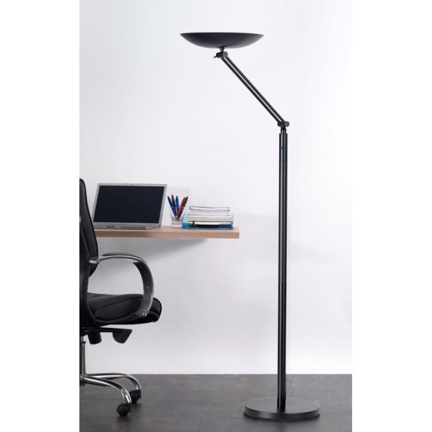 Unilux Varialux Led gulvlampe Uplight - Effektiv leddelt gulvlampe sort