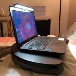 Unilux sk�rmlampe Travellight - sort fleksibel LED kontorlampe