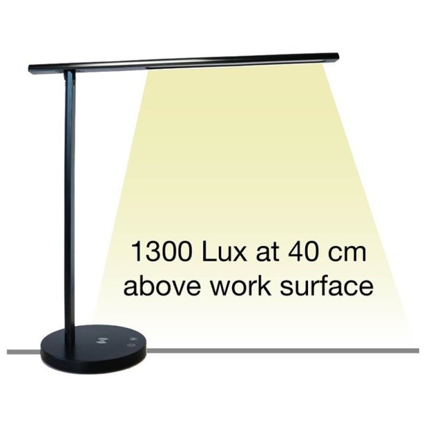 Unilux Diva bordlampe - sort LED kontorlampe - opladning