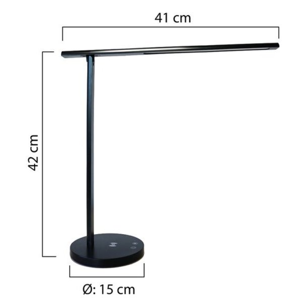 Unilux Diva bordlampe - sort LED kontorlampe - opladning