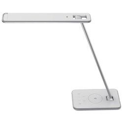 Unilux Jazz bordlampe - hvid/slv LED kontorlampe - opladning