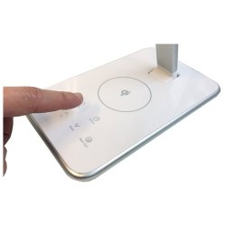 Unilux Jazz bordlampe - hvid/slv LED kontorlampe - opladning