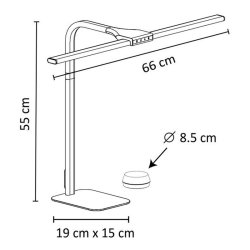 Unilux Skrivebordslampe Strata Base - sort dmpbar LED kontorlampe