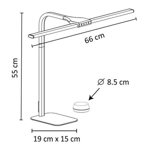 Unilux Skrivebordslampe Strata Base - sort dmpbar LED kontorlampe