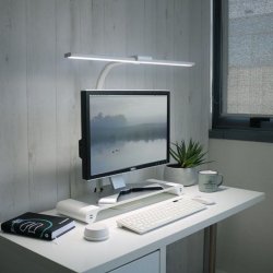 Unilux Skrivebordslampe Strata Base - hvid dmpbar LED kontorlampe