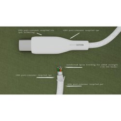 Upstr&ouml;m &Euml;ssentials 100W kabel - USB-C til USB-C - 1.2m - 480 Mbps - 100% genbrugt plast