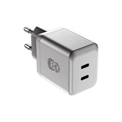 Upstrm AC oplader - 2 x USB-C - 35W - hvid - genanvendt plast - EU