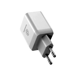 Upstrm AC oplader - 2 x USB-C - 35W - hvid - genanvendt plast - EU