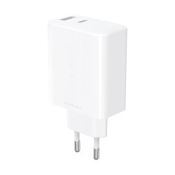 Upstr&ouml;m &Euml;ssentials 65W GaN Charger - USB-A og USB-C - 100% genbrugt plast
