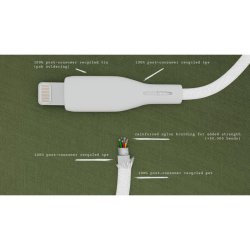 Upstr&ouml;m &Euml;ssentials MFI - Lightning til USB-C kabel - 1.2m - 100% genbrugt plast