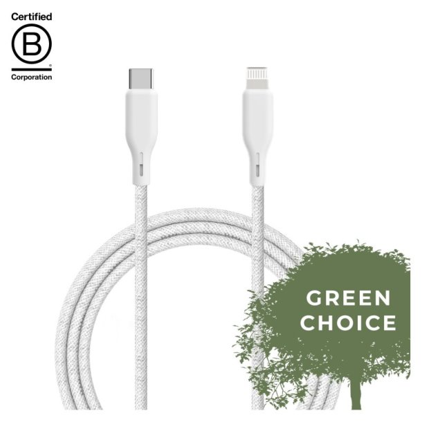 Upstr&ouml;m &Euml;ssentials MFI - Lightning til USB-C kabel - 2.5m - 100% genbrugt plast