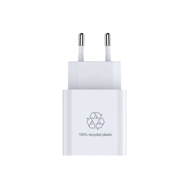 Upstrm AC oplader - USB-C - 20W - hvid - genanvendt plast - EU