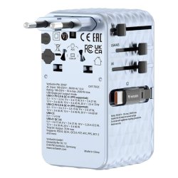 Verbatim - Charge 'n' Travel 70W 2C retractable Universal Travel Adapter Blue - Universal - AC - 1 - 14 - Indoor - 4