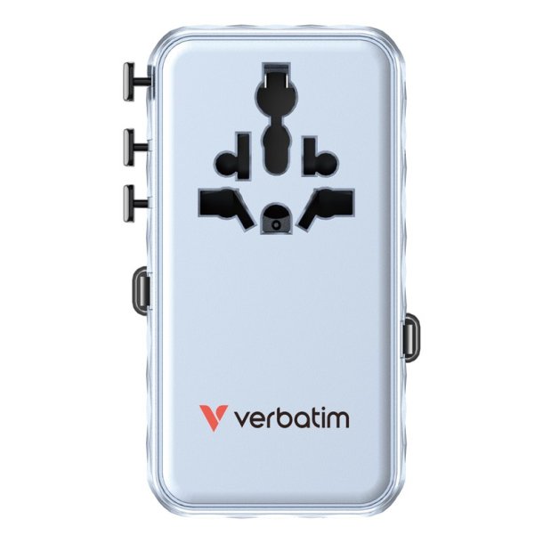 Verbatim - Charge 'n' Travel 70W 2C retractable Universal Travel Adapter Blue - Universal - AC - 1 - 14 - Indoor - 4