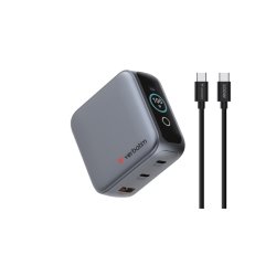 Verbatim - Mini GaN Charger 100W with Display - Universal - AC - 2 - 1 - Power Delivery 3.0, Quick Charge 3.0 - Indoor