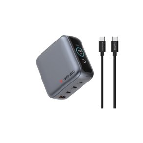 Verbatim - Mini GaN Charger 140W with Display - Universal - AC - 3 - 1 - Power Delivery 3.0, Quick Charge 3.0 - Indoor