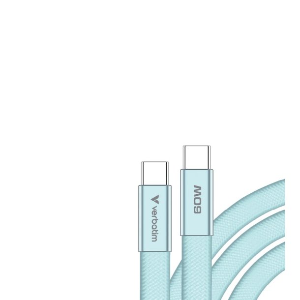 Verbatim - Sync & Charge SoftTouch Cable 60W USB-C to USB-C | 120cm | Blue - USB 2.0 - USB C - Male - Straight - Thermop