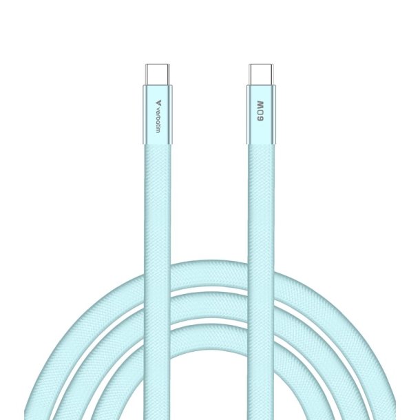 Verbatim - Sync & Charge SoftTouch Cable 60W USB-C to USB-C | 120cm | Blue - USB 2.0 - USB C - Male - Straight - Thermop
