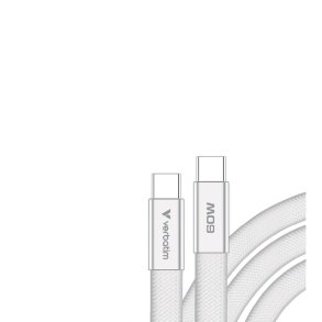 Verbatim - Sync & Charge SoftTouch Cable 60W USB-C to USB-C | 120cm | Hvid - USB 2.0 - USB C - Male - Straight - Thermo