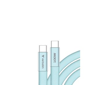 Verbatim - Sync & Charge SoftTouch Cable 100W USB-C to USB-C | 120cm | Blue - USB 2.0 - USB C - Male - Straight - Thermo
