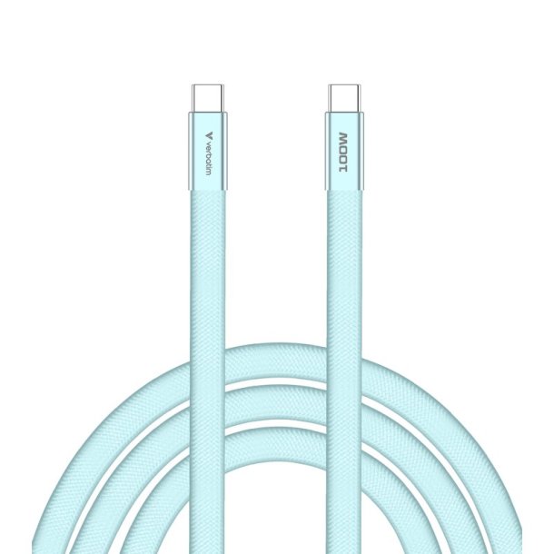 Verbatim - Sync & Charge SoftTouch Cable 100W USB-C to USB-C | 120cm | Blue - USB 2.0 - USB C - Male - Straight - Thermo