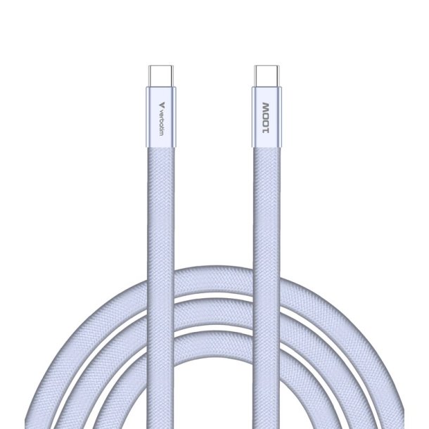 Verbatim - Sync & Charge SoftTouch Cable 100W USB-C to USB-C | 120cm | Purple - USB 2.0 - USB C - Male - Straight - Ther