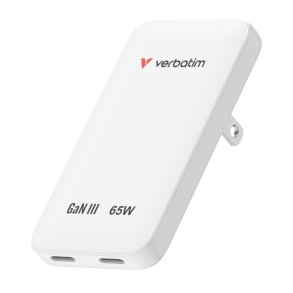 Verbatim Essentials Slim GaN Wall Charger 65W US/EU/UK - Hvid - Universal - AC - 2 - Indoor - 3.0 - 65 W