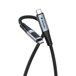 Verbatim - Sync & Charge USB C to USB C 240W 40 Gbps Display 120 cm - USB4 Gen 2x2 - USB C - Male - Straight - Nylon - 4