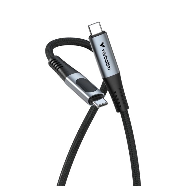 Verbatim - Sync & Charge USB C to USB C 240W 40 Gbps Display 120 cm - USB4 Gen 2x2 - USB C - Male - Straight - Nylon - 4
