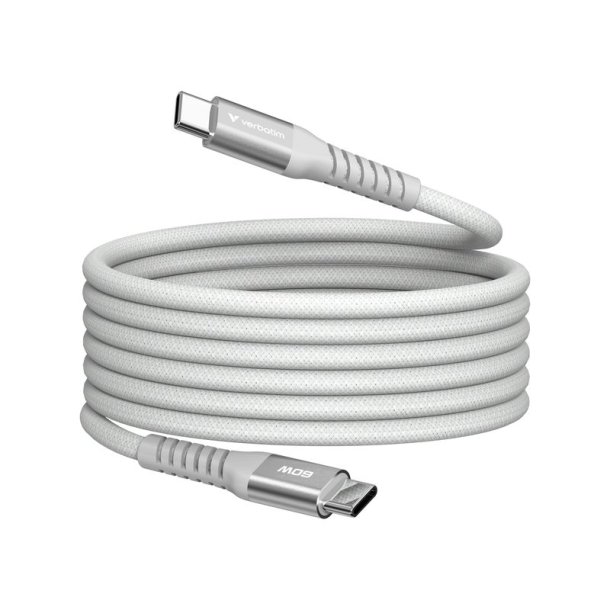 Verbatim - Sync & Charge Magnetic Cable - 60W USB-C to USB-C 120 cm Gr� - USB 2.0 - USB C - Male - Straight - Nylon - 0