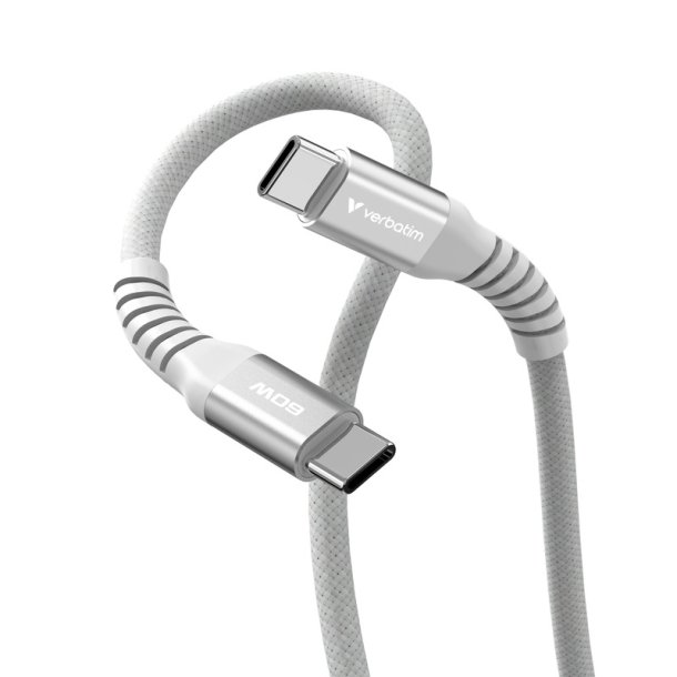 Verbatim - Sync & Charge Magnetic Cable - 60W USB-C to USB-C 120 cm Gr� - USB 2.0 - USB C - Male - Straight - Nylon - 0