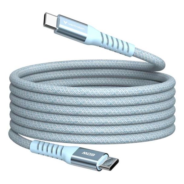 Verbatim - Sync &amp; Charge Magnetic Cable - 60W USB-C to USB-C 120 cm Blue - USB 2.0 - USB C - Male - Straight - Nylon - 0