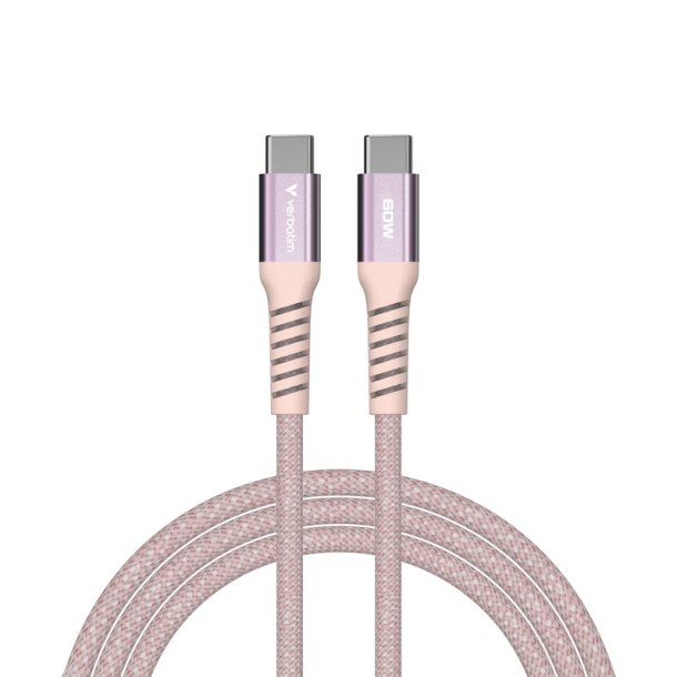 Verbatim - Sync &amp; Charge Magnetic Cable - 60W USB-C to USB-C 120 cm Pink - USB 2.0 - USB C - Male - Straight - Nylon - 0