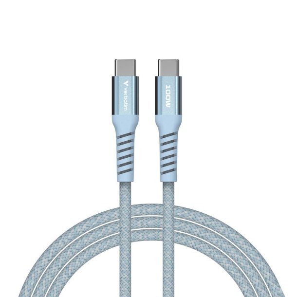Verbatim - Sync &amp; Charge Magnetic Cable - 100W USB-C to USB-C 120 cm Blue - USB 2.0 - USB C - Male - Straight - Nylon - 