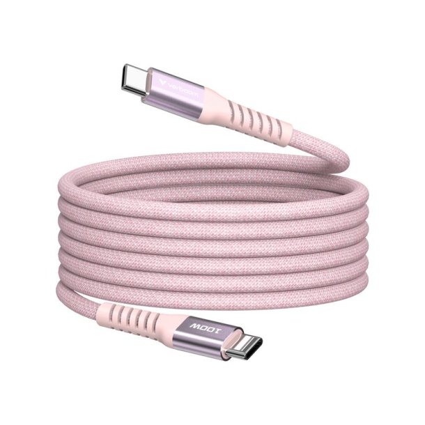 Verbatim - Sync &amp; Charge Magnetic Cable - 100W USB-C to USB-C 120 cm Pink - USB 2.0 - USB C - Male - Straight - Nylon - 