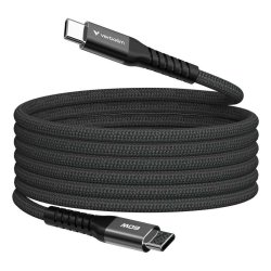 Verbatim - Sync &amp; Charge Magnetic Cable - 60W USB-C to USB-C 120 cm Black - USB 2.0 - USB C - Male - Straight - Nylon - 