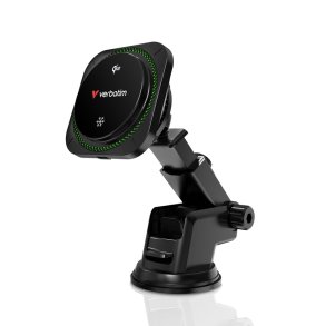 Verbatim - Charge 'n' Drive Qi2 Magnetic Wireless Car Charger RGB - Smartphone - USB - Qi2 - Auto - 1 - Over current, Ov