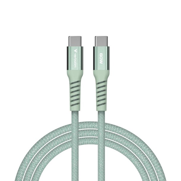 Verbatim - Sync &amp; Charge Magnetic Cable - 60W USB-C to USB-C 120 cm Green - USB 2.0 - USB C - Male - Straight - Nylon - 