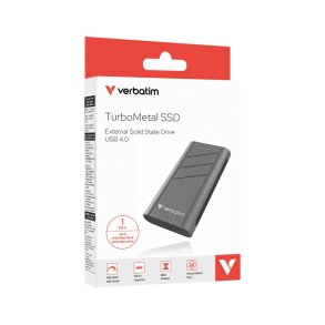 Verbatim - TurboMetal SSD USB4 1TB - 1 TB - 3700 MB/s - 3600 MB/s - USB Type-C - USB4 Gen 2x2 - 40 Gbit/s
