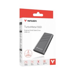 Verbatim - TurboMetal SSD USB4 2TB - 2 TB - 3700 MB/s - 3600 MB/s - USB Type-C - USB4 Gen 2x2 - 40 Gbit/s