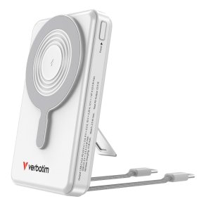 Verbatim - Charge'n'Go 2C & Display Power Bank 10000 mAh Silver - 4 - Silver - Polycarbonate (PC) - Rectangle - USB - 3.