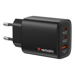 Verbatim - Essentials GaN Charger 65W EU plug Sort - Universal - AC - 1 - 2 - Power Delivery 3.0, Quick Charge 3.0 - In