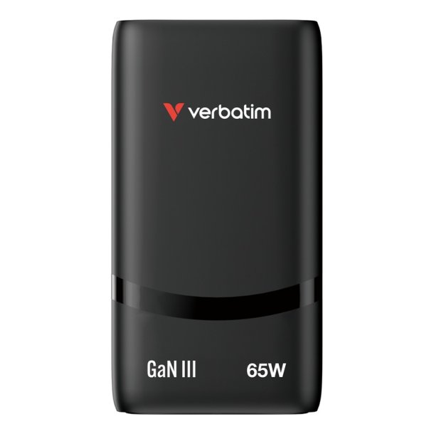 Verbatim - Fold 'n' Go GaN Charger 65W EU plug Sort - Laptop, Smartphone, Tablet - AC - 2 - Power Delivery 3.0 - Indoor
