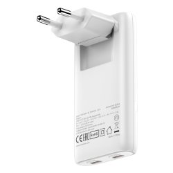 Verbatim - Fold 'n' Go GaN Charger 65W EU plug Hvid - Laptop, Smartphone, Tablet - AC - 2 - Power Delivery 3.0 - Indoor
