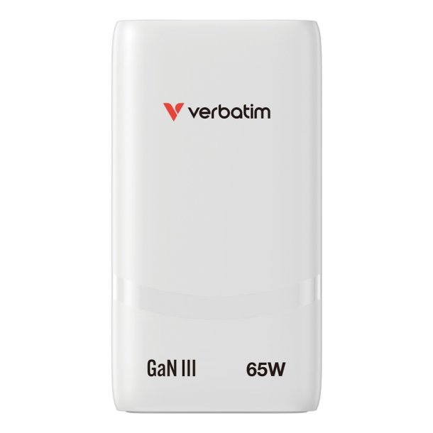 Verbatim - Fold 'n' Go GaN Charger 65W EU plug Hvid - Laptop, Smartphone, Tablet - AC - 2 - Power Delivery 3.0 - Indoor