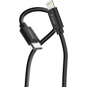 Verbatim - Essentials Sync & Charge USB-C to Lightning Cables - 1 m - Lightning - USB C - Male - Straight - Hvid, Sort