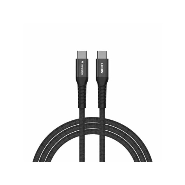Verbatim - Sync & Charge USB-C to USB-C 100W Magnetic Cable - USB C - Male - Straight - Nylon - 0.48 Gbit/s - 100 W