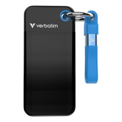 Verbatim - Pocket SSD USB 3.2 Gen 2 128GB Sort/Blue - M.2 - 128 GB - 1000 MB/s - USB Type-C - 3.2 Gen 2 (3.1 Gen 2) - 1