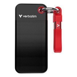 Verbatim - Pocket SSD USB 3.2 Gen 2 128GB Sort/Red - M.2 - 128 GB - 1000 MB/s - USB Type-C - 3.2 Gen 2 (3.1 Gen 2) - 10